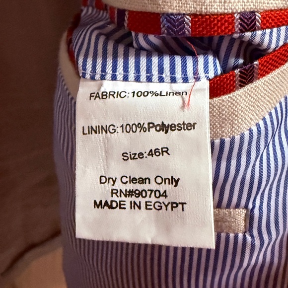 Alan Flusser Men’s Classic Beige Linen Blazer - 46R - GUC - Picture 16 of 16